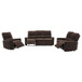 Navarro - 3 Piece Upholstered Reclining Sofa Set - Dark Brown