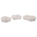 Destino - 3 Piece Chenille Splayed Arm Sofa Set - Greige