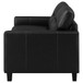 Scotland - Faux Leather Upholstered Track Arm Loveseat - Black