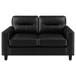 Scotland - Faux Leather Upholstered Track Arm Loveseat - Black