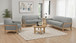 Vaughn - 3 Piece Fabric Upholstered Flared Arm Sofa Set - Gray