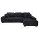 Octavia - Fabric Upholstered Track Arm Sectional Sofa - Black