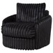 Sarco - Corduroy Upholstered Swivel Accent Arm Chair - Black