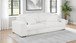 Jacana - Corduroy Upholstered Dual Power Chaise Sofa - Ivory