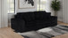 Jacana - Corduroy Upholstered Dual Power Chaise Sofa - Black