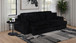 Jacana - Corduroy Upholstered Dual Power Chaise Sofa - Black