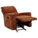 Navarro - Chenille Upholstered Glider Recliner - Burnt Orange