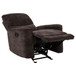 Navarro - Chenille Upholstered Glider Recliner - Dark Brown