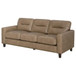 Scotland - Faux Leather Upholstered Track Arm Sofa - Brown