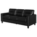 Scotland - Faux Leather Upholstered Track Arm Sofa - Black