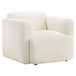 Dorset - Fabric Upholstered Round Track Arm Accent Chair - White