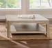 Solano - Square Wood Cocktail Coffee Table - Weathered Mango