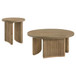 Adina - 2-Piece Round Coffee Table Set - Distressed Light Brown