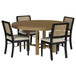 Arini - 5-Piece Round Dining Table Set - Sand Wash / Black