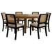 Arini - 7-Piece Round Dining Table Set - Sand Wash / Black