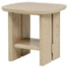 Kailani - Coastal Square End Side Table With Shelf - Beige Oak