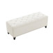 Button-Tufted Storage Ottoman With Safety Close Hinge