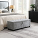 Upholstered Storage Ottoman Bench With Button Tufting And Safety Hinge