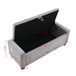 Upholstered Storage Ottoman Bench With Button Tufting And Safety Hinge