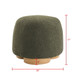 Round Soft Teddy Fabric Upholstered Ottoman With Metal Accents