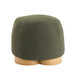 Round Soft Teddy Fabric Upholstered Ottoman With Metal Accents