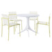 4 Piece Set Of Modern Color Block Designed Single Chairs With Round Table