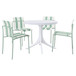 4 Piece Set Of Modern Color Block Designed Single Chairs With Round Table