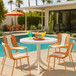 4 Piece Set Of Modern Striped Color Blocking Single Chairs With Round Table