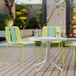 4 Piece Set Of Modern Striped Color Blocking Single Chairs With Round Table
