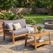 2 Piece Outdoor Conversation Set (Loveseat & Coffee Table With Water-Resistant Cushions)
