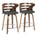 Cosi - Counter Stool Set With Walnut Wood Frame