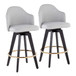 Ahoy - Counter Stool - Wood Legs And Round Metal Footrest Fabric Seat (Set of 2)