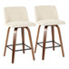 Tintori - Counter Stool (Set of 2) - Walnut Wood And Square Footrest