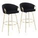 Claire - 30" Fixed-Height Barstool (Set of 2) - Gold Base
