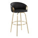 Claire - 30" Fixed-Height Barstool (Set of 2) - Gold Base