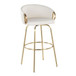 Claire - 30" Fixed-Height Barstool (Set of 2) - Gold Base