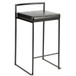 Fuji - Stackable Counter Stool With Cushion - Black Metal