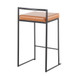 Fuji - Stackable Counter Stool With Cushion - Black Metal