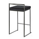 Fuji - Stackable Counter Stool With Cushion - Black Metal