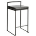 Fuji - Stackable Counter Stool With Cushion - Black Metal