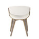 Curvo - Dining / Accent Chair - Light Gray Wood And White Faux Leather
