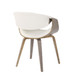 Curvo - Dining / Accent Chair - Light Gray Wood And White Faux Leather