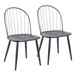 Riley - High Back Armless Chair (Set of 2) - Black Metal And Black Wood