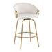 Claire - 26" Fixed-Height Counter Stool (Set of 2) - Beige And Gold