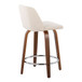 Toriano - 24" Fixed-Height Counter Stool (Set of 2) - Cream Noise And Walnut