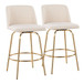 Toriano - 26" Fixed-Height Counter Stool (Set of 2) - Cream Noise / Gold