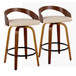 Grotto - 26" Fixed-Height Counter Stool (Set of 2) - Beige And Walnut