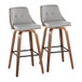 Gianna - 30" Fixed-Height Barstool (Set of 2) - Walnat And Pearl Silver