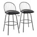 Riley - Claire 30" Fixed-Height Barstool (Set of 2) - Black