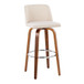 Toriano - 30" Fixed-Height Barstool (Set of 2) - Beige And Walnut